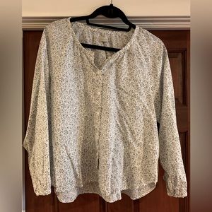 Outerknown Ditsy Floral Cotton Blouse Peasant Doen Style M